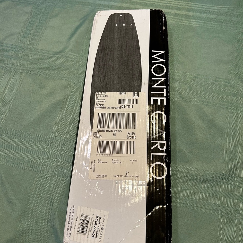 Brand new Monte Carlo Dark Distressed Walnut Blades 54”